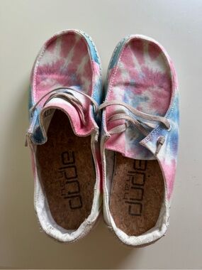 Hey Dude Women’s Wendy Shoes - Pink & Blue Tie Dye